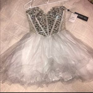 Sherri hill white short prom dress (1403)  sz 0